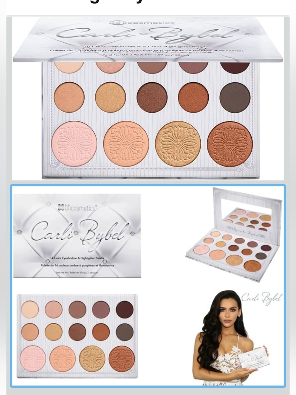 BH Cosmetics Carli Bybel 10 Eyeshadow 4 Highlighter Palette Makeup